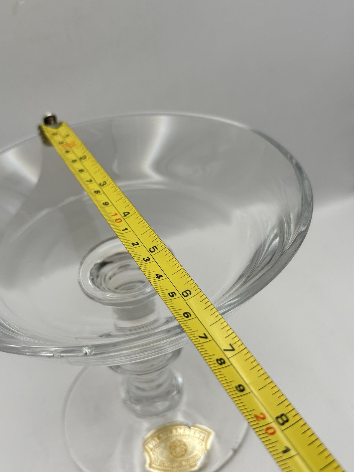 Vintage Val St Lambert Art Glass Pedestal Clear Crystal Bowl Signed Compote 5.5”