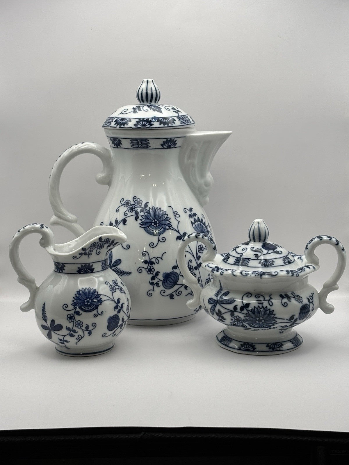 Vienna Woods Fine China In The Iconic Blue Onion Pattern Tea Cup and Saucer Set