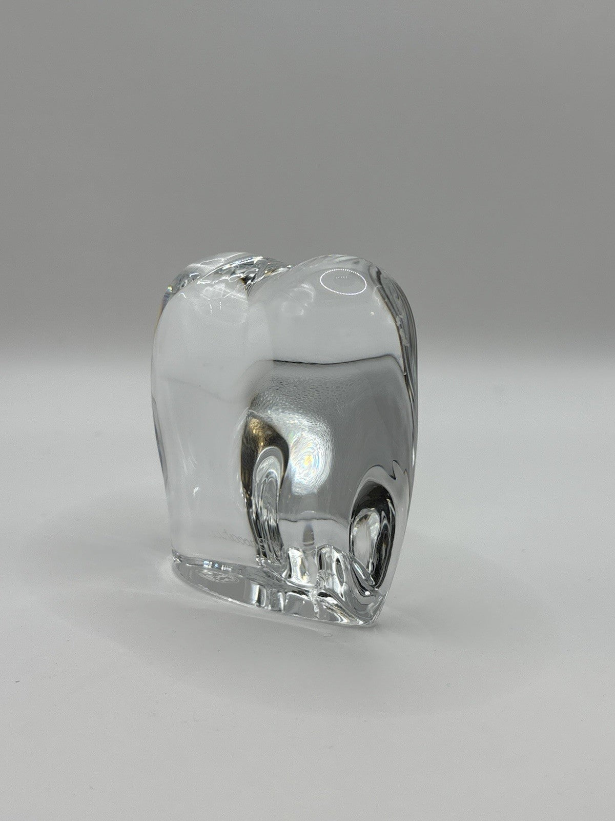 Baccarat Crystal Modernist Asian Elephant Sculpture Paperweight Figurine France