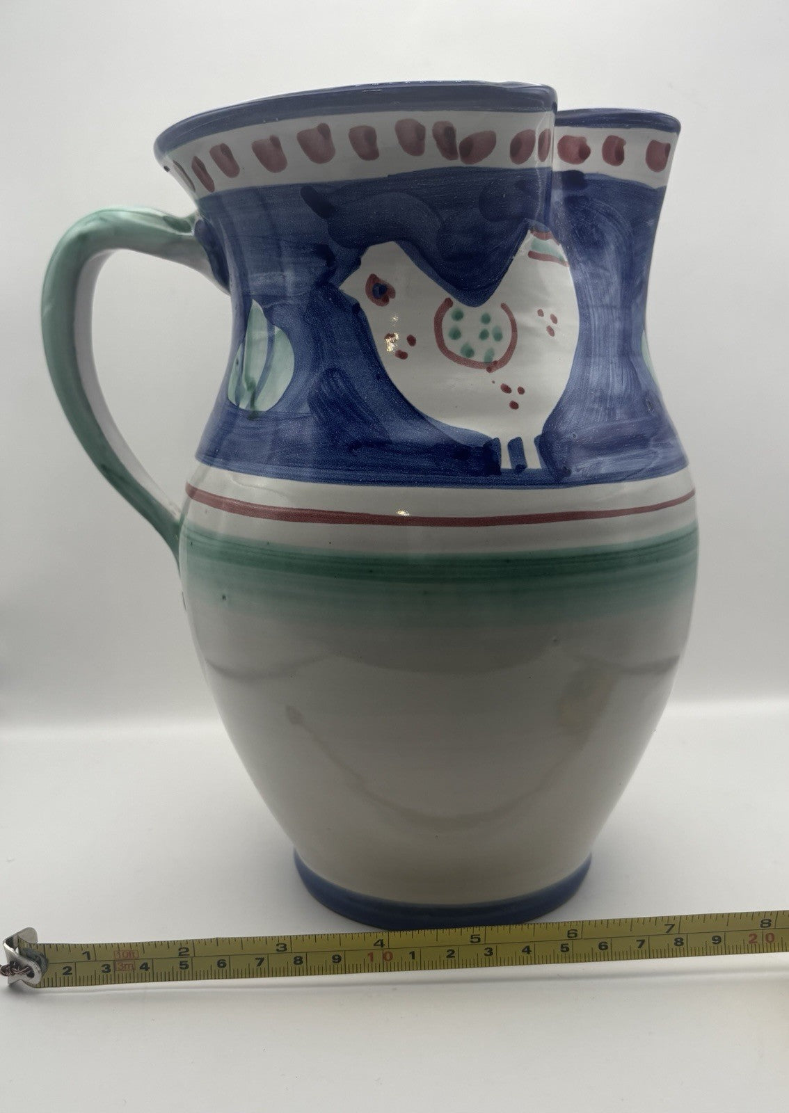 Italian ceramic collectible, a pitcher, "MADE IN ITALY" and "32-19-B"