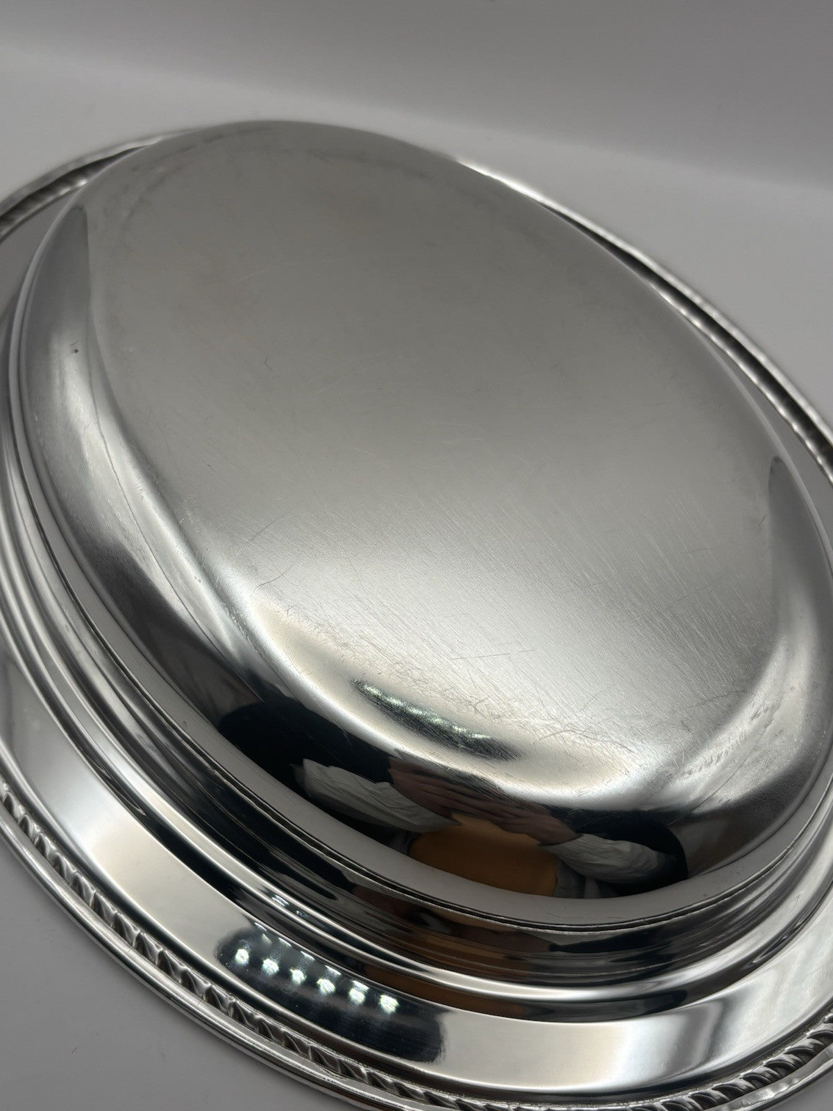 Vintage Silver Plated Lidded Serving Platter Dish - Not Marked