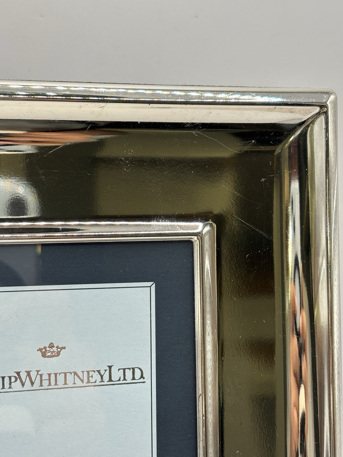 Philip Whitney Ltd. Silver Plated Hand Polished & Lacquered 5” x 7” photo frame