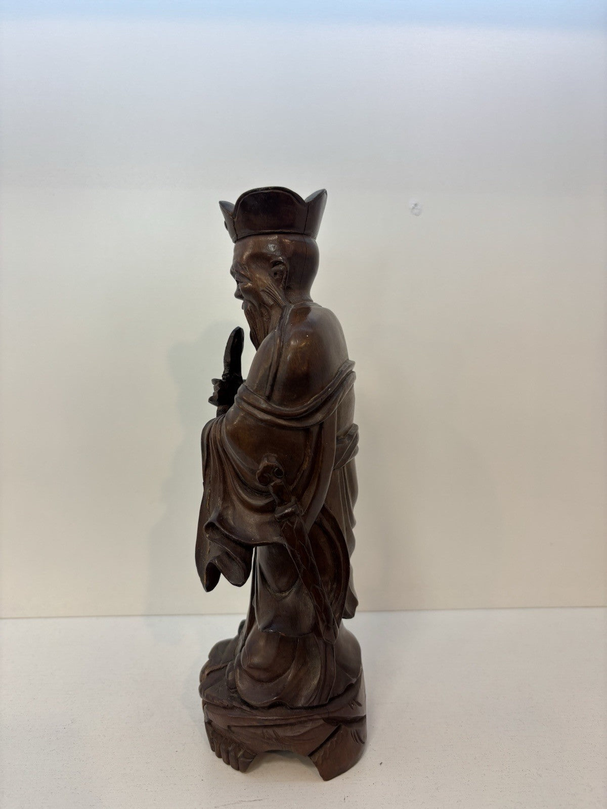 Chinese Wood Carving Scholar Asian Antiques And Artwork 10.2” Inch Tall