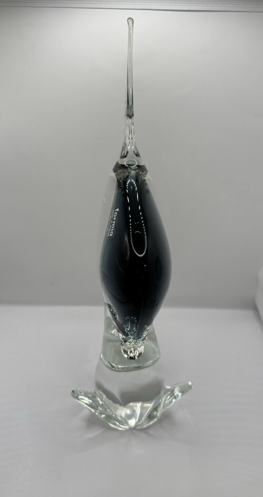 Murano Glass Fish Sculpture. 13.8 Inches Tall Hand Blown Glass Art Glass Italy