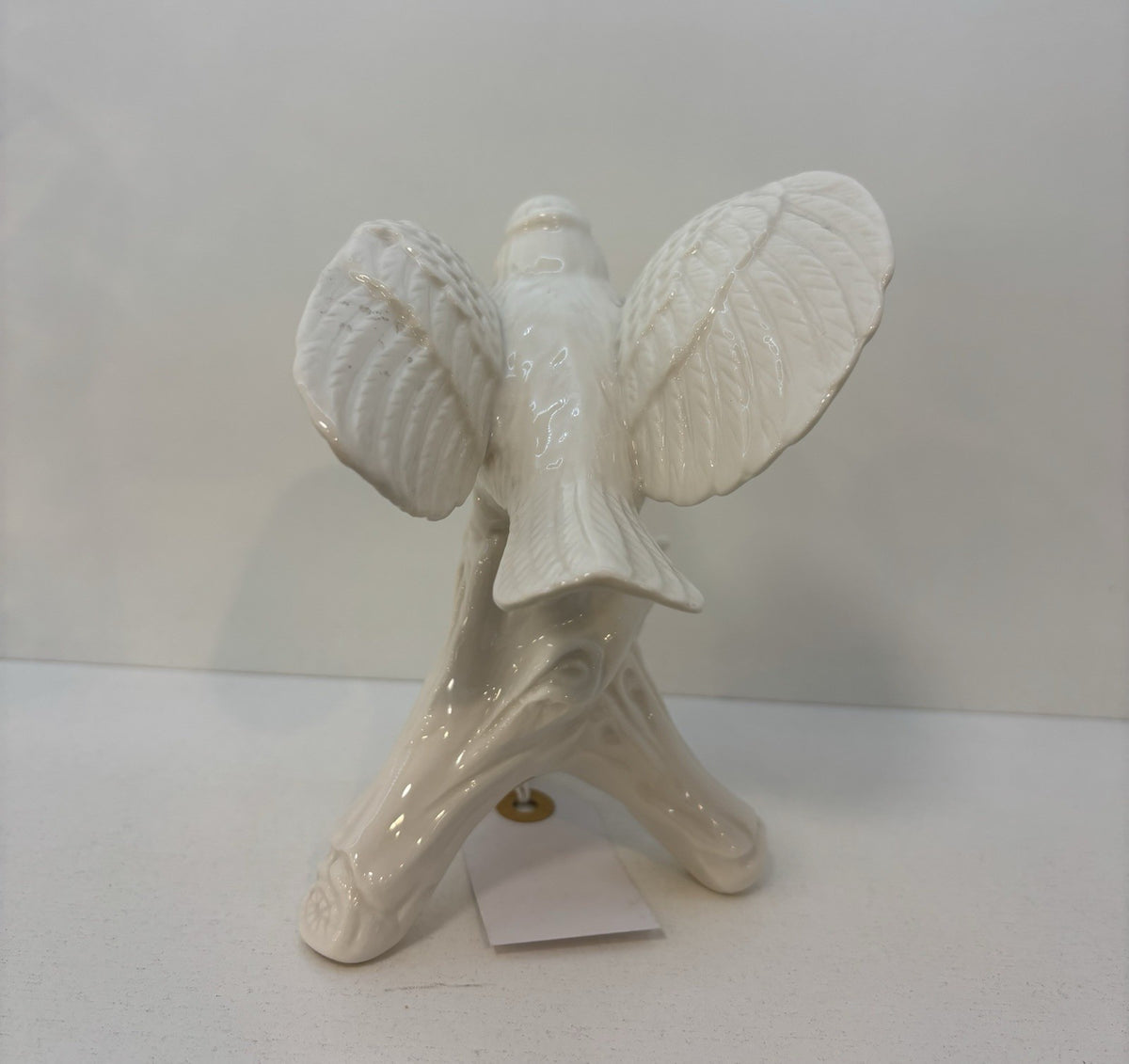 Beautiful Vintage Ceramic White Bird Flying on a branch