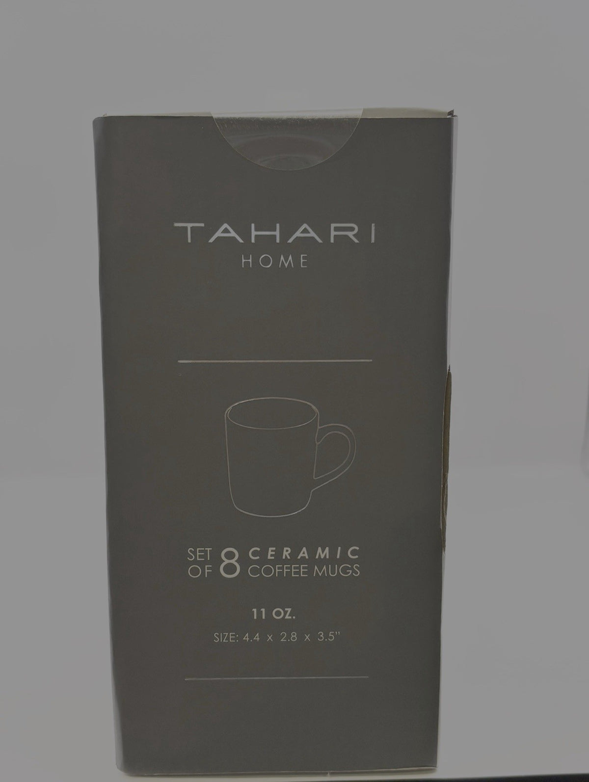 TAHARI Set Of 8 Coffee Mugs Ceramic Stoneware  11 0z / White
