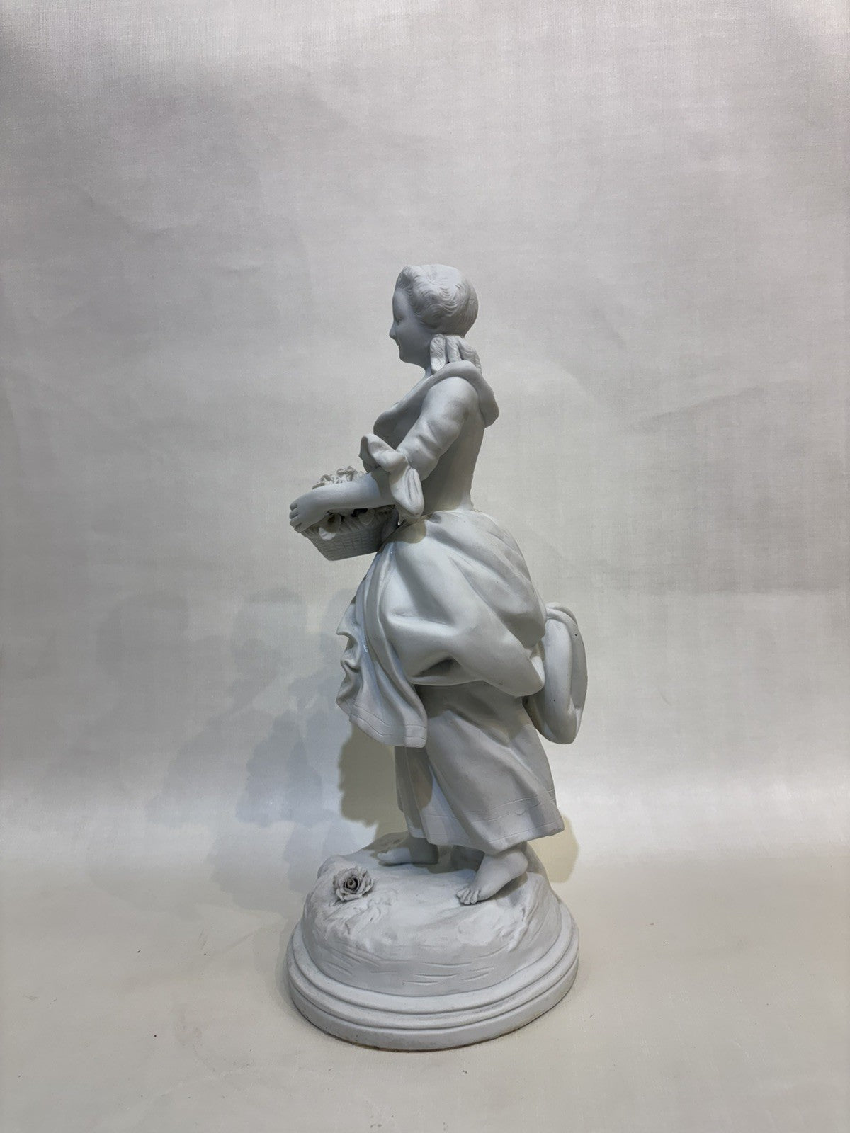 Antique Pair of Biscuits Sculptures Art Deco Porcelain Figures Signed In TheBack