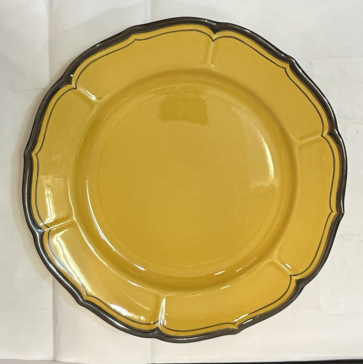 Vintage La Manche Gold Popputrail - METLOX Set Of 3 Plates Made In Usa 10.5