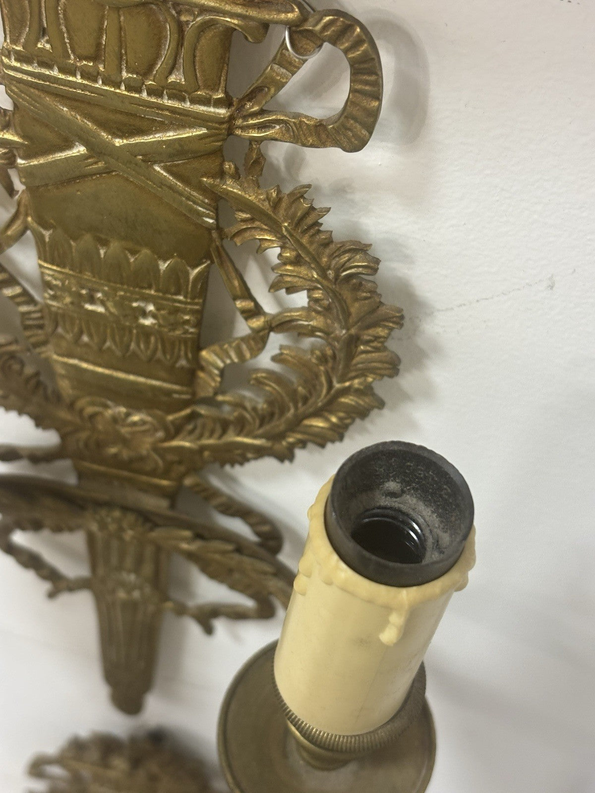 Pair of French Bronzes Wall Sconces 12” It necessarily needs to be wired
