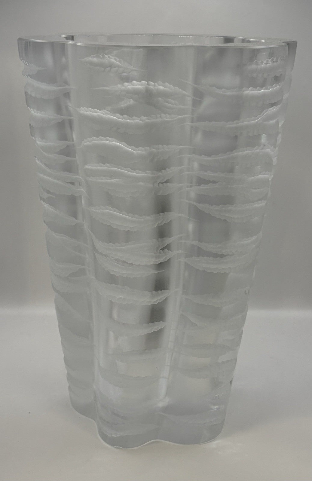 Senlis A Mid-Century Modern French Art Glass Vase by Marc Lalique 22pounds