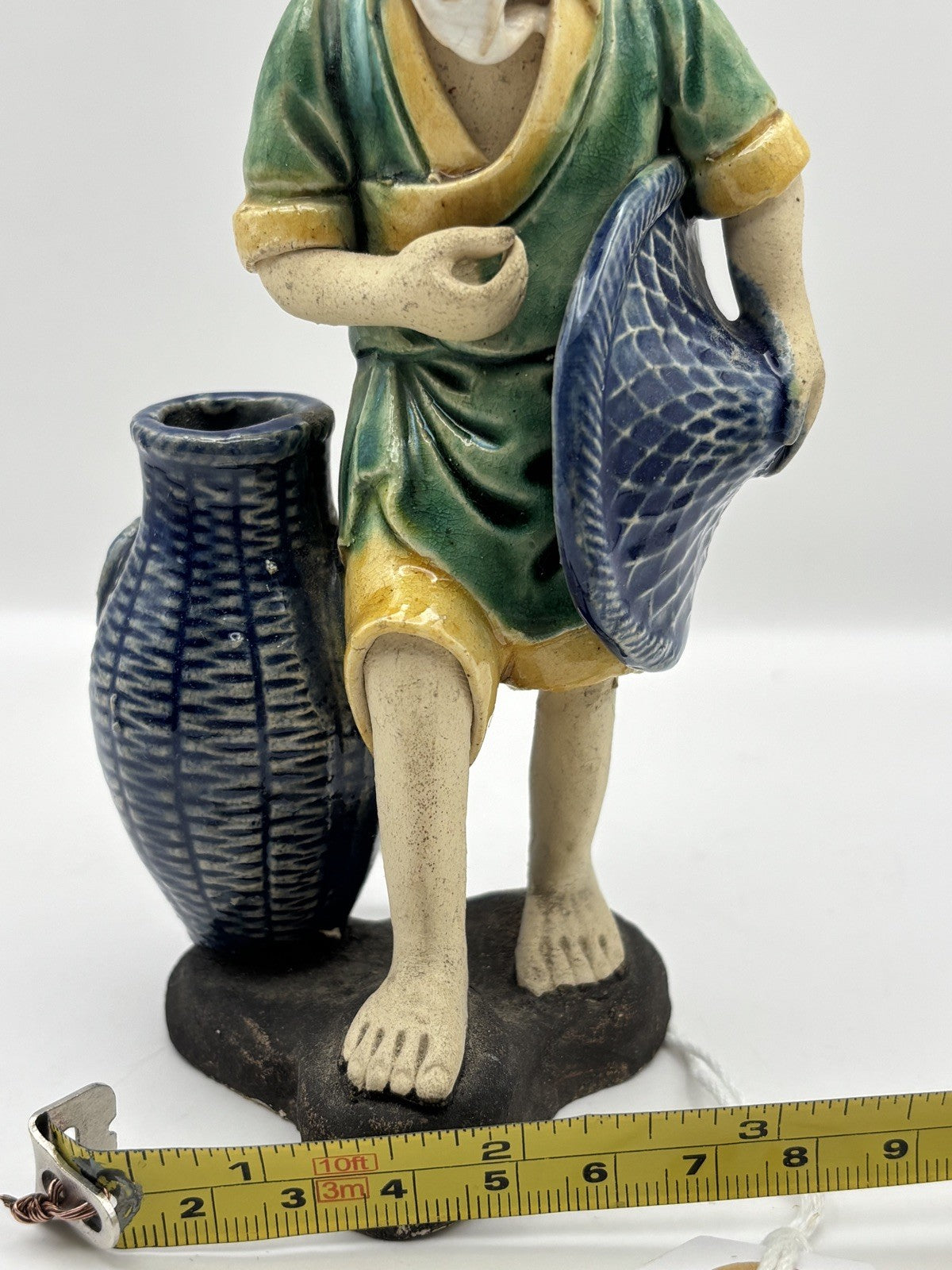 Vintage Chinese Mudman Ceramic Figurine Vintage 6.7”