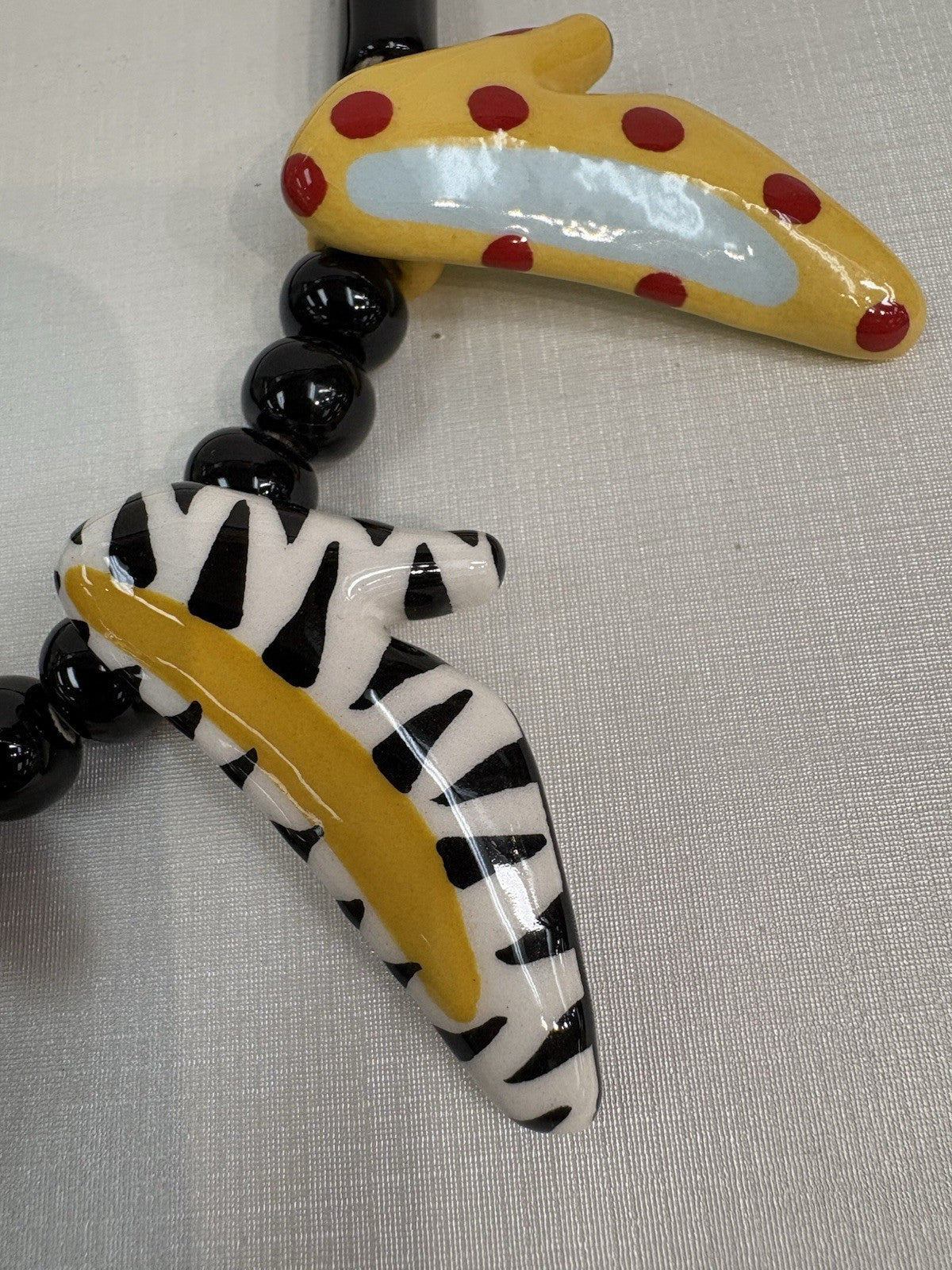 Flying Colors High Heel Shoes Necklace- Hand Painted Ceramic