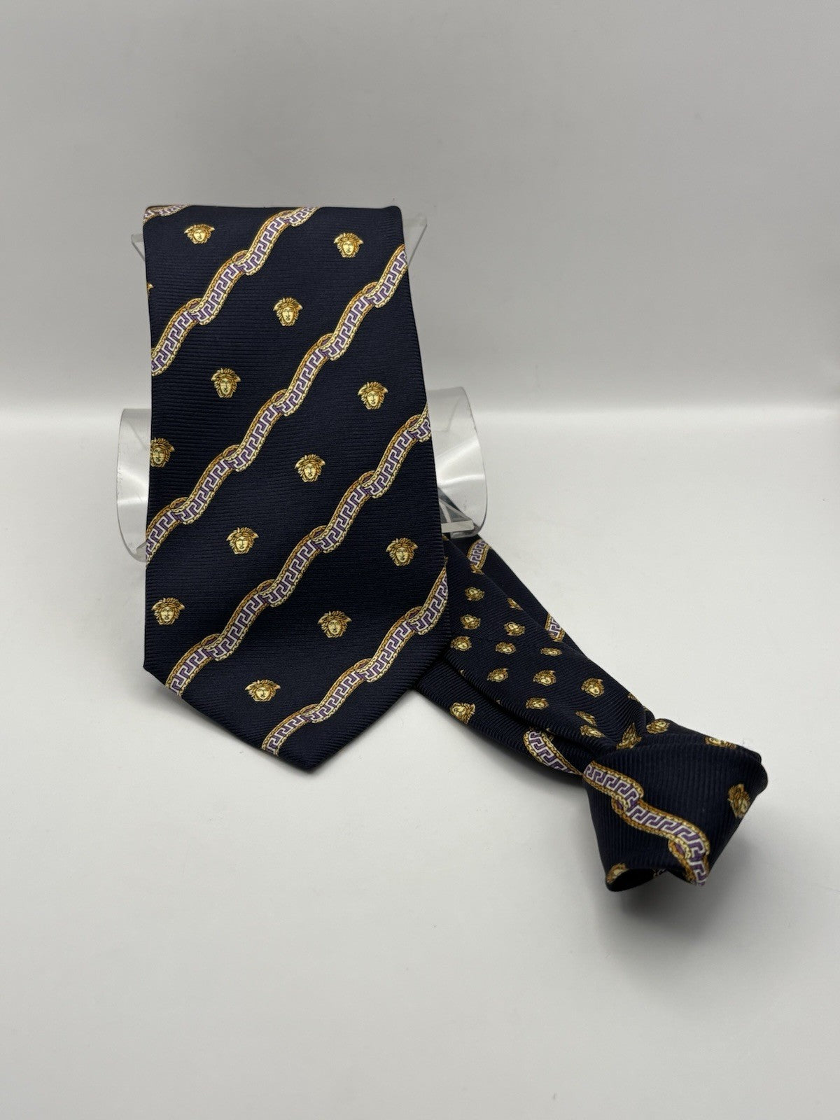 Gianni Versace Tie Featuring The Iconic Medusa Head Logo 100% Silk