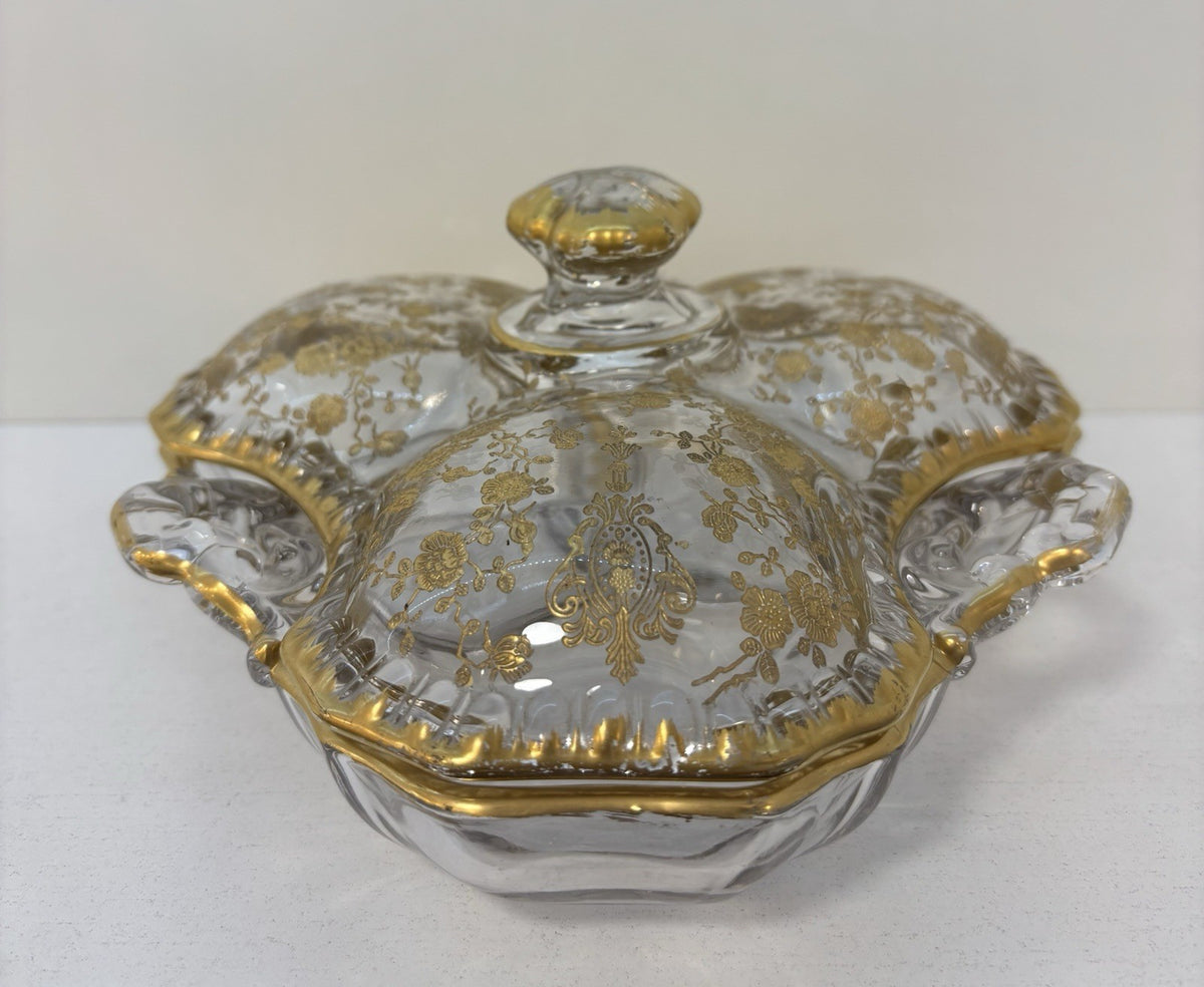 Candy Dish Cambridge Wildflower Pattern Clear Glass Bowl