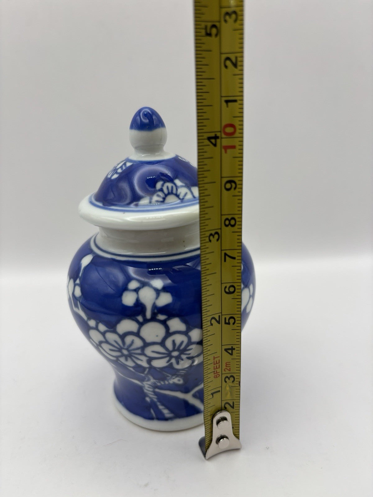 19th century Chinese porcelain ginger jar blue and white (sakura blossom)