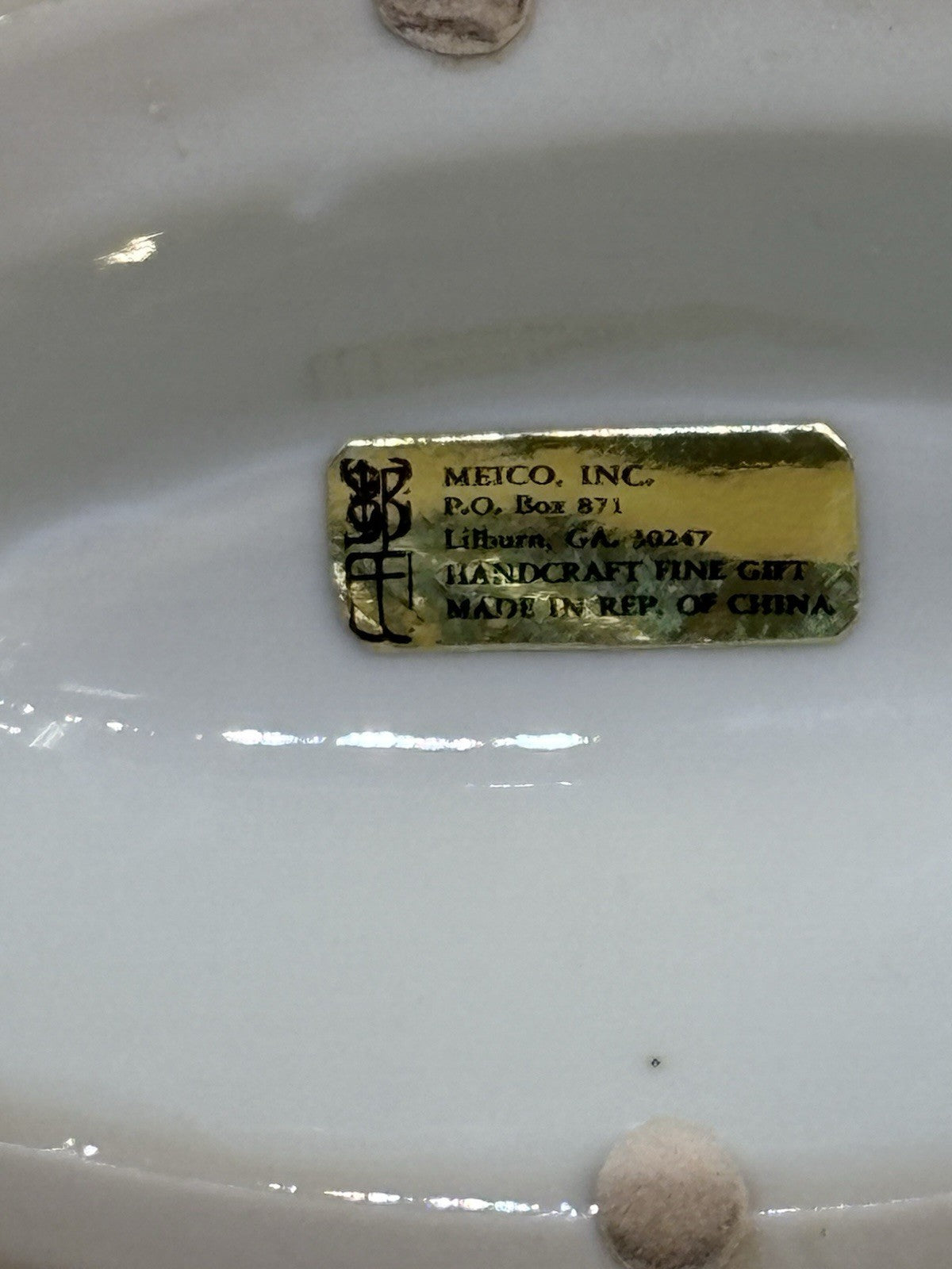 FISHING BOAT PORCELAIN FIGURINE MEICO GRANDPA GRANDSON DOG