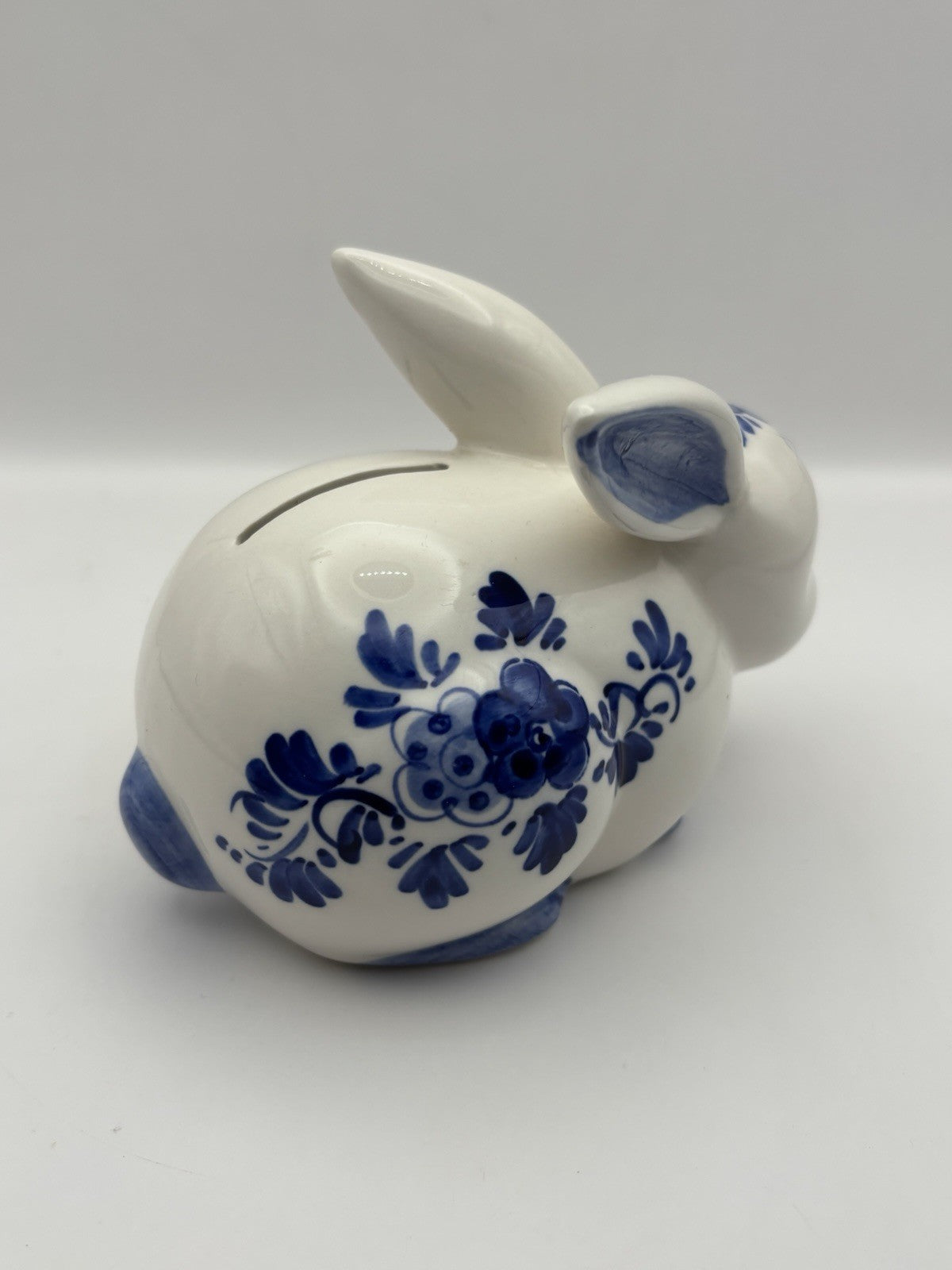 Delft Blue Bunny Rabbit Bank Delft Blue and White Porcelain Vintage Collectible