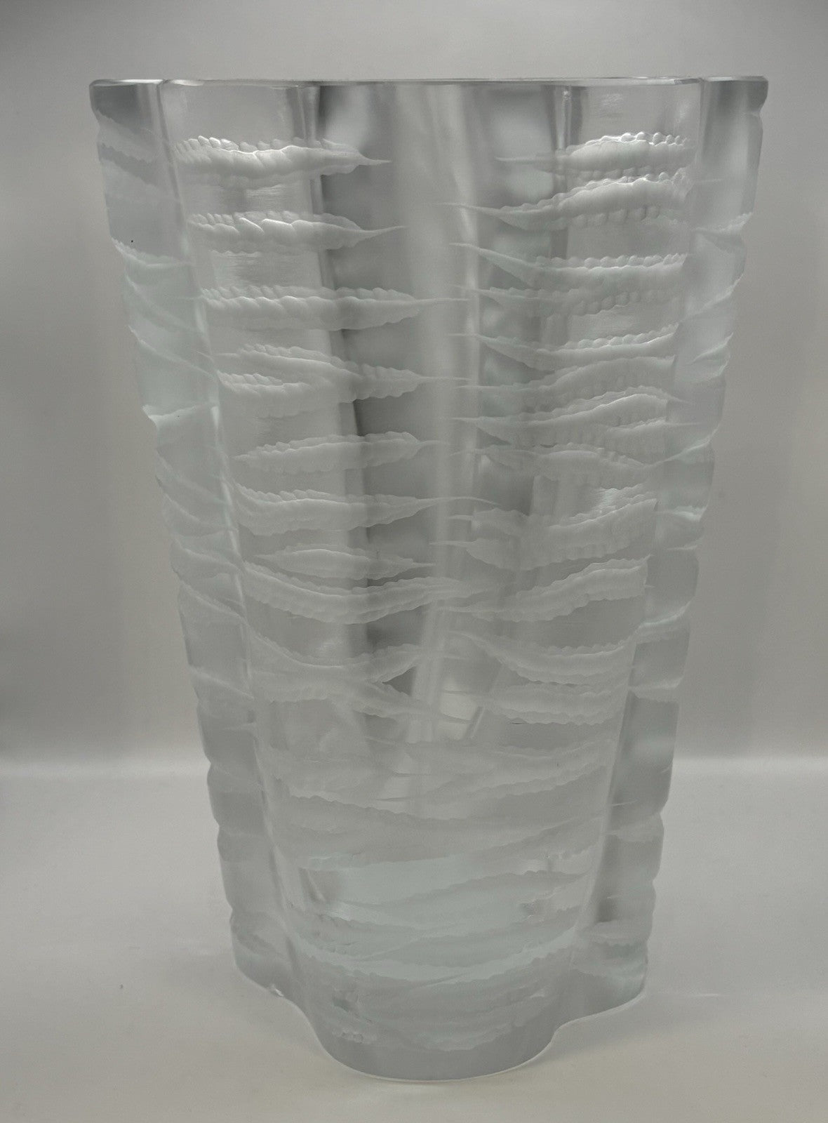 Senlis A Mid-Century Modern French Art Glass Vase by Marc Lalique 22pounds