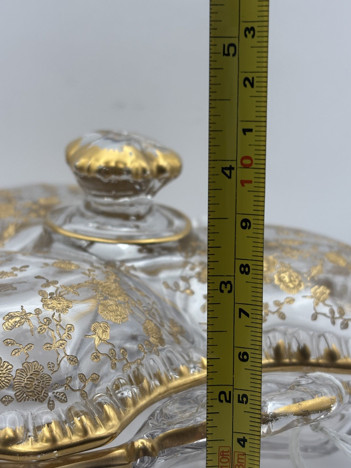 Candy Dish Cambridge Wildflower Pattern Clear Glass Bowl