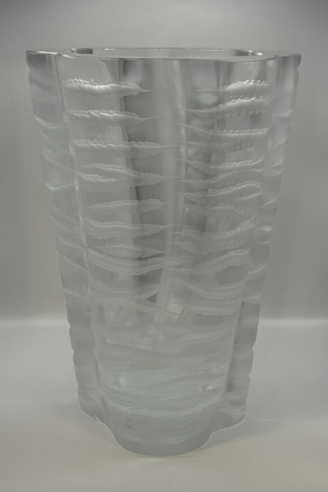 Senlis A Mid-Century Modern French Art Glass Vase by Marc Lalique 22pounds