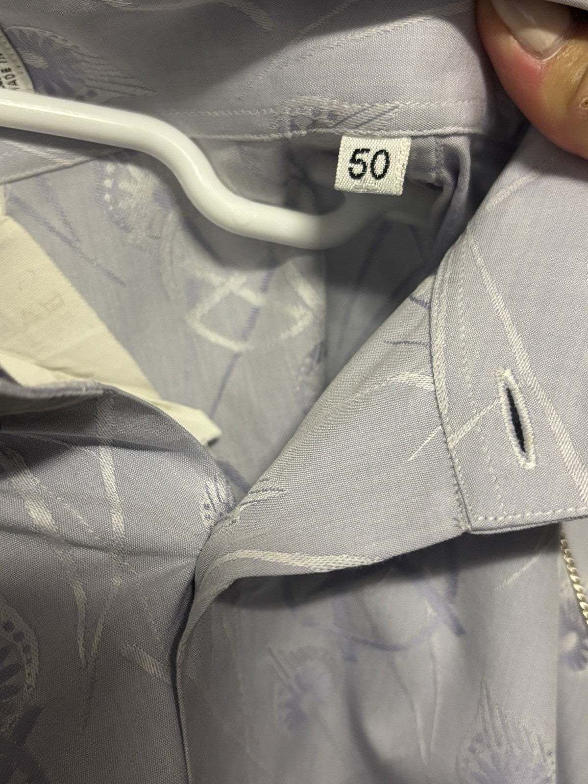 Versace light purple Men Shirt with Chains On The Side Size 50 Vintage