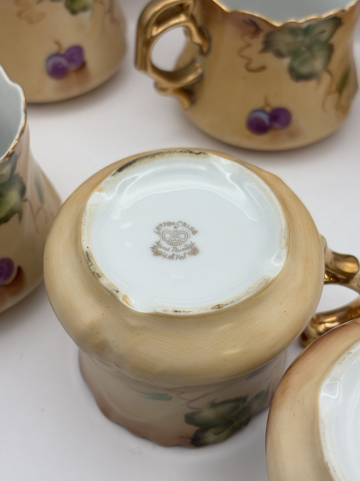 Lefton China Heritage Brown Fruit Tea Theme Set