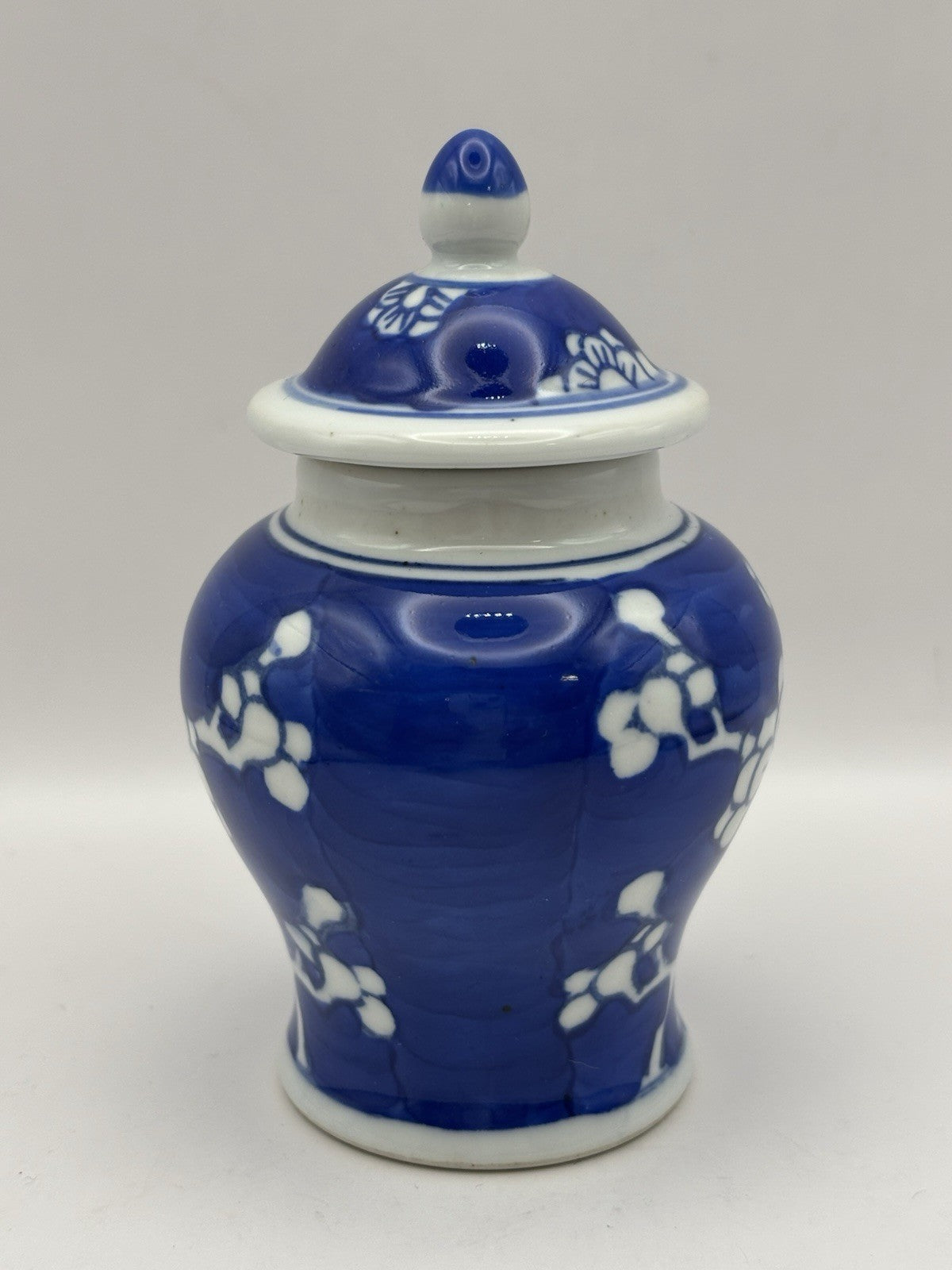 19th century Chinese porcelain ginger jar blue and white (sakura blossom)
