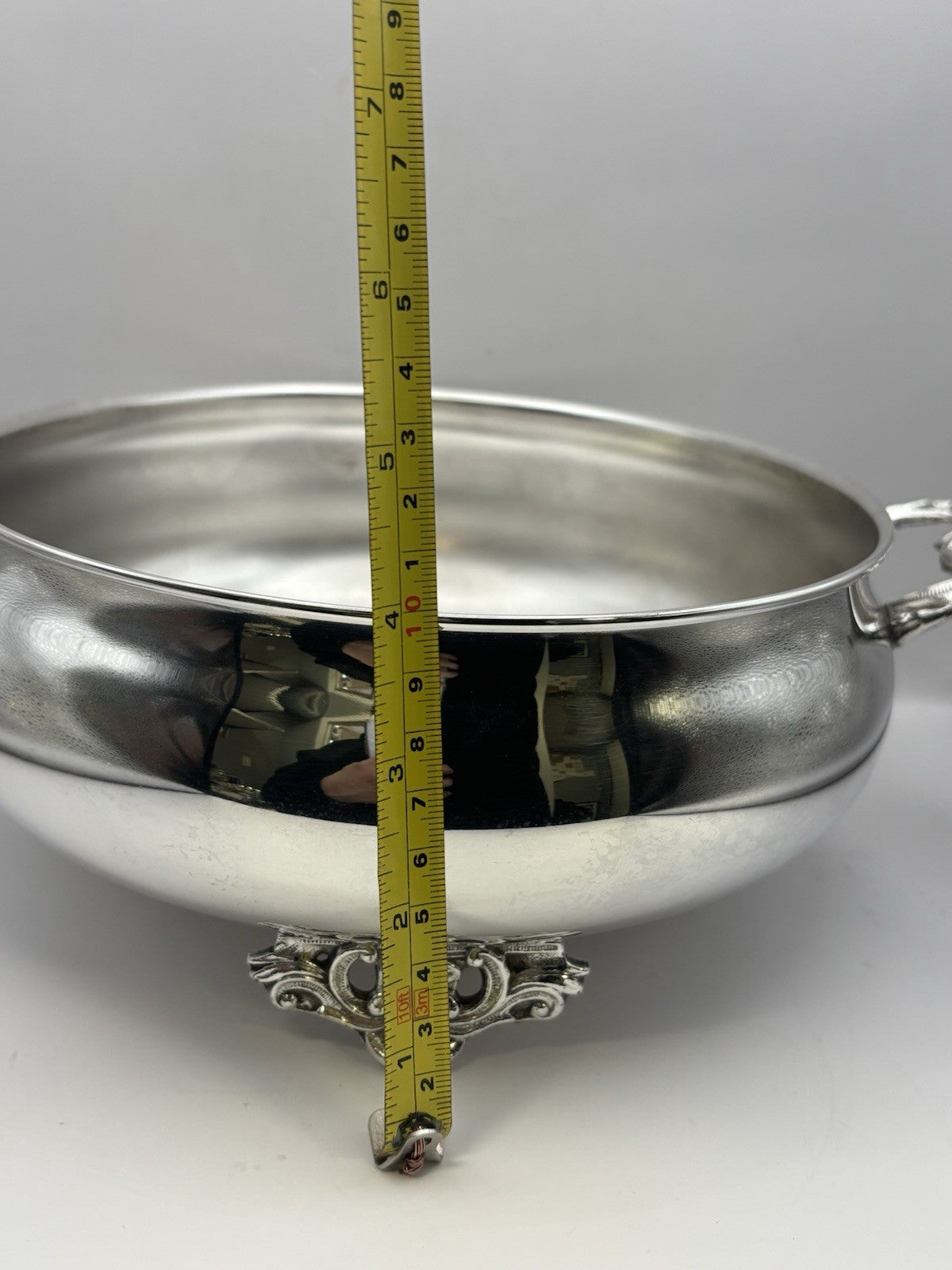Vintage Silver Plated Casserole Dish Round No Lid