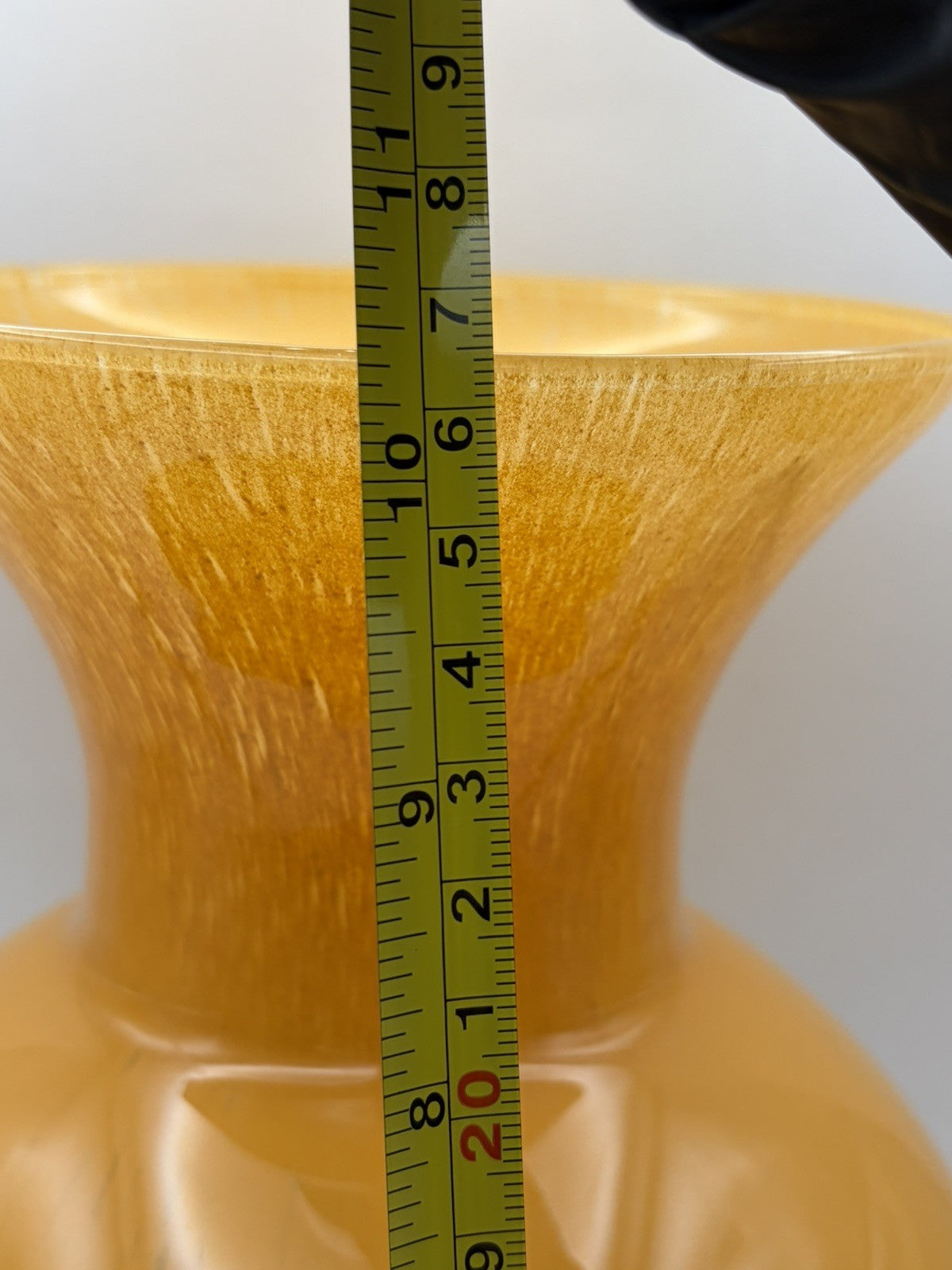 Maestri Vetrai hand-blown art glass vase featuring a warm amber tone