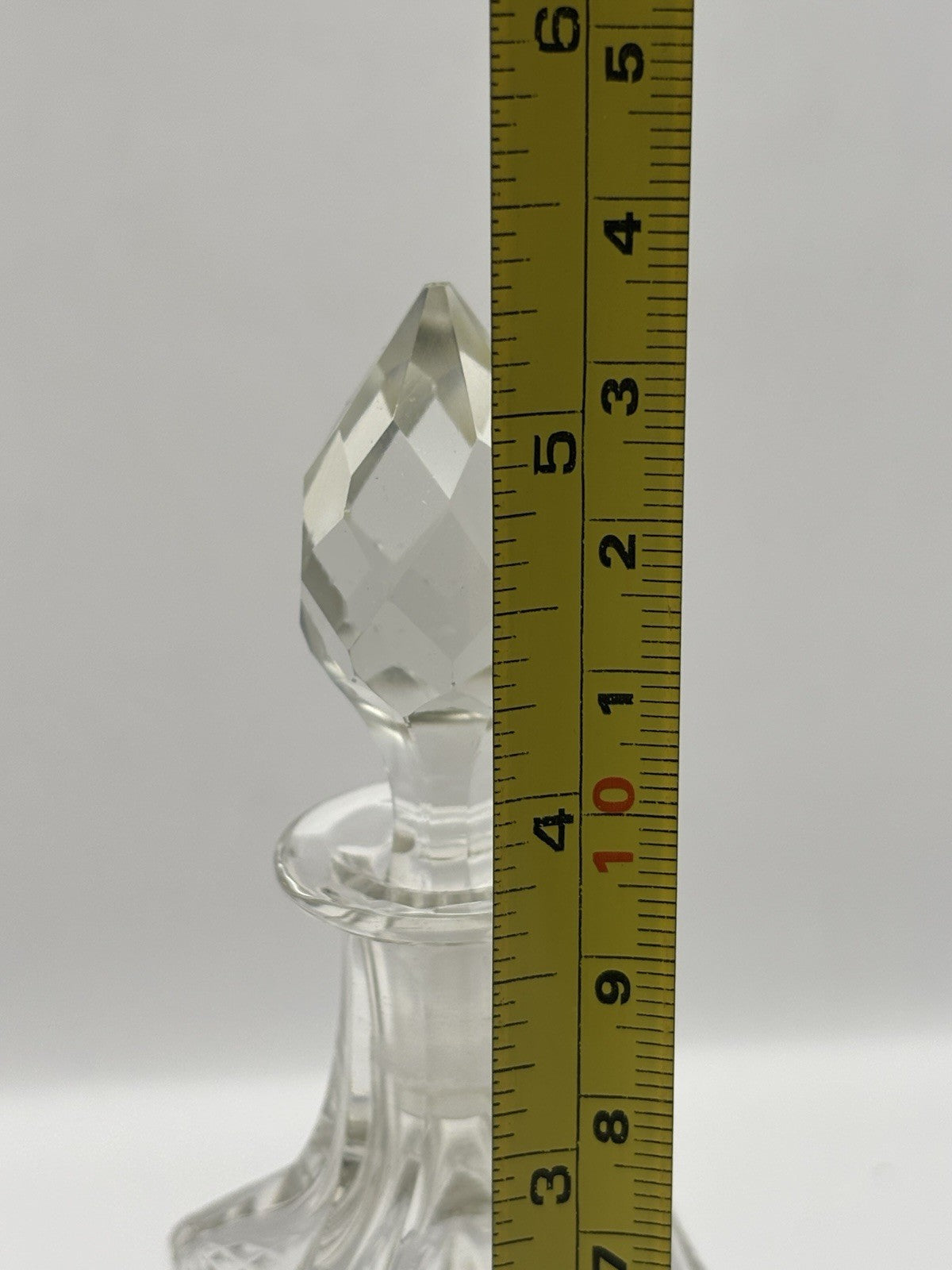 Art Deco-style Bottle Decanter Cut Crystal Desing with Stopper Made In France 5”