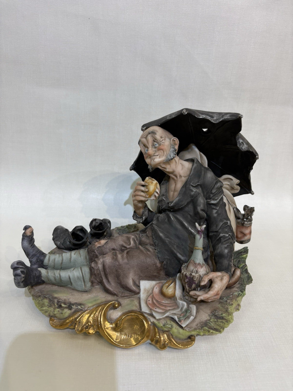 Giuseppe Cappé Porcelain Capidimonte Hand Painted Italy 1959 Vintage Signed 6.5”