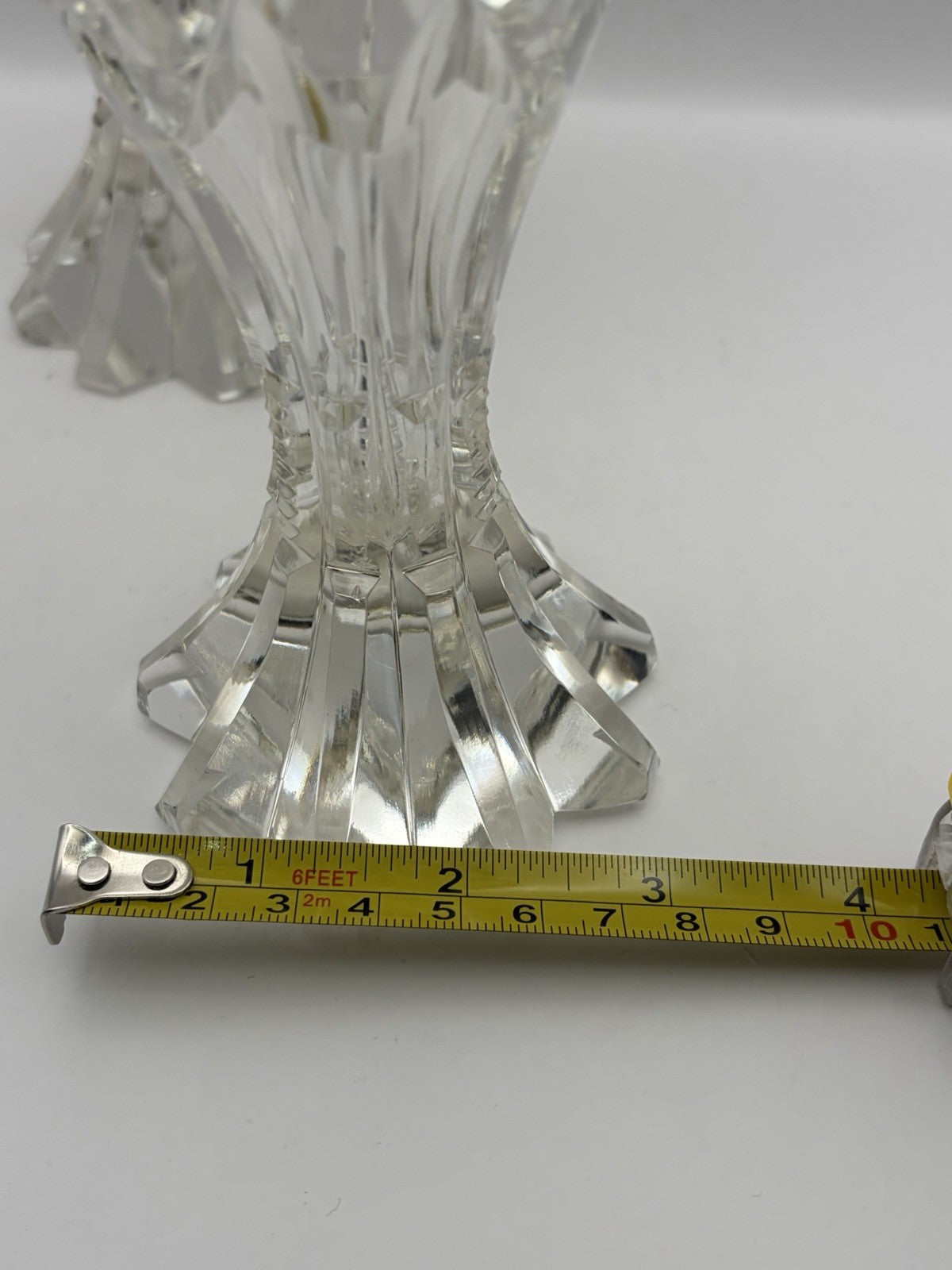 Vintage cut crystal salt and pepper shakers diamond-cut pattern With lid S Of 2