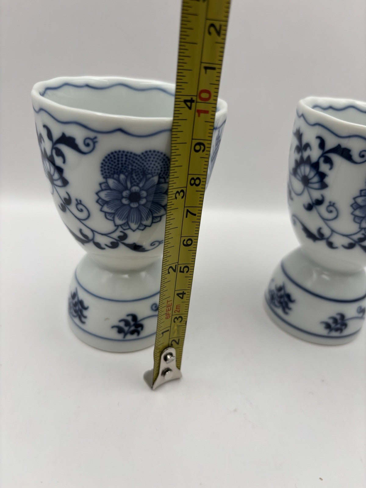 Vintage Blue Danube porcelain egg cups the classic blue and white Onion Pattern