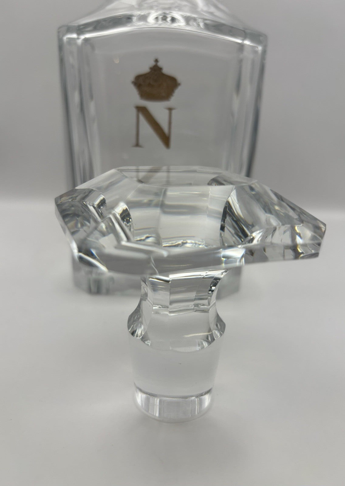 Baccarat Harcourt Napoleon Spirit Decanter with Stopper ,Crystal Clear , France