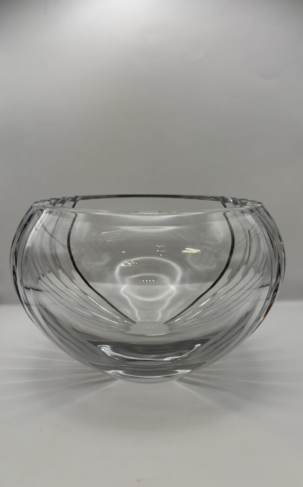 Vintage Mikasa Bowl Solid Heavy Crystal Center Piece 6”