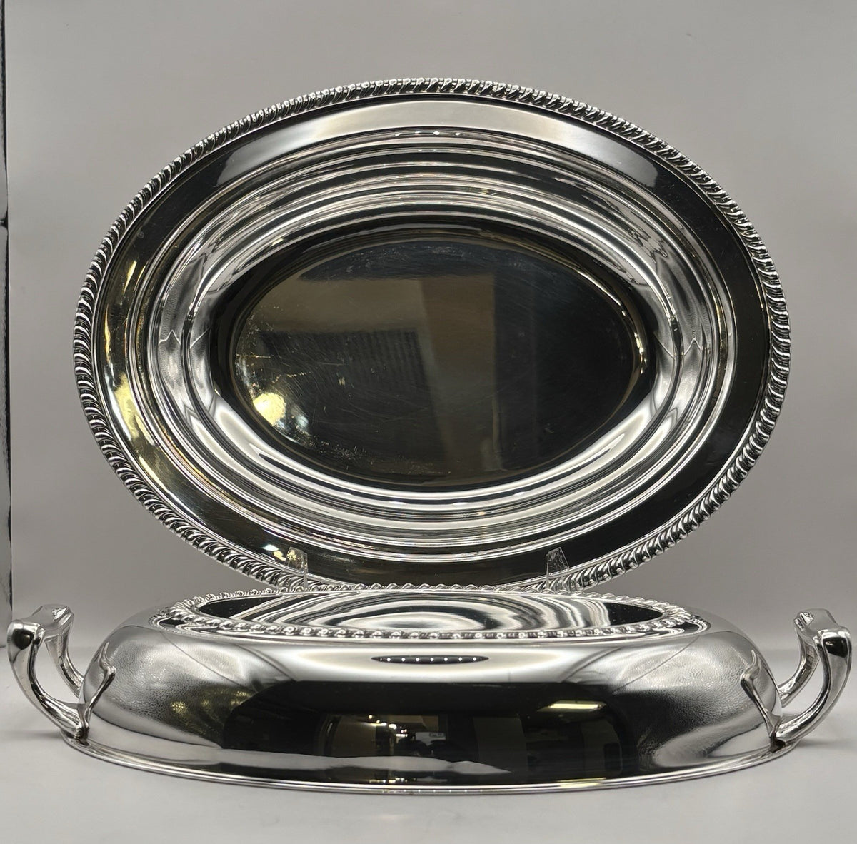 Vintage Silver Plated Lidded Serving Platter Dish - Not Marked