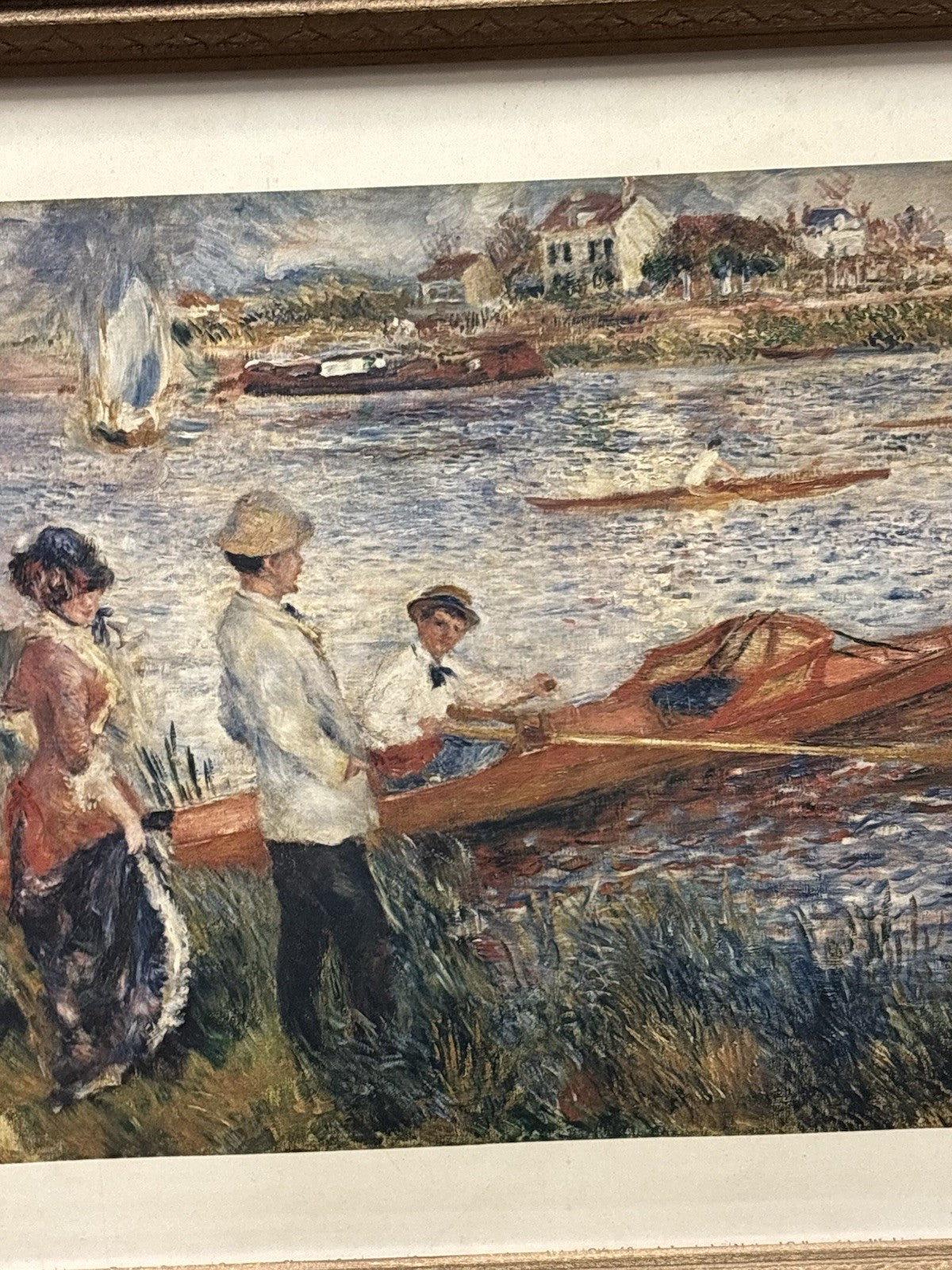 Framed Oarsmen at Chatou by Pierre Auguste Renoir Wall Art
