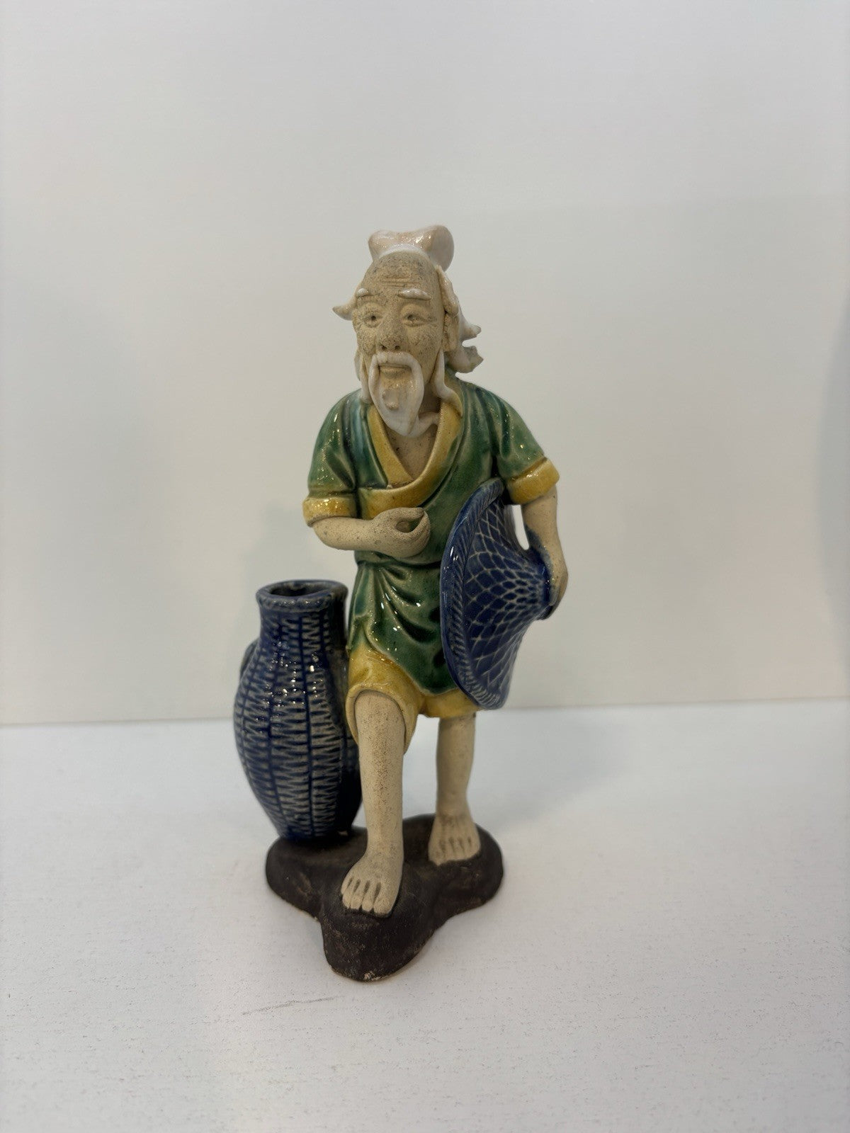 Vintage Chinese Mudman Ceramic Figurine Vintage 6.7”