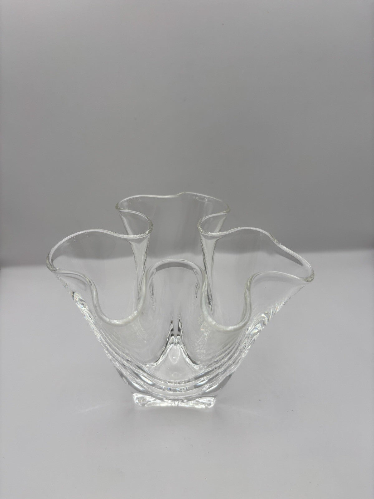 Stuben Glass HANDKERCHIEF5 Crystal Art Glass Signed Vintage Rare Collectible MCM