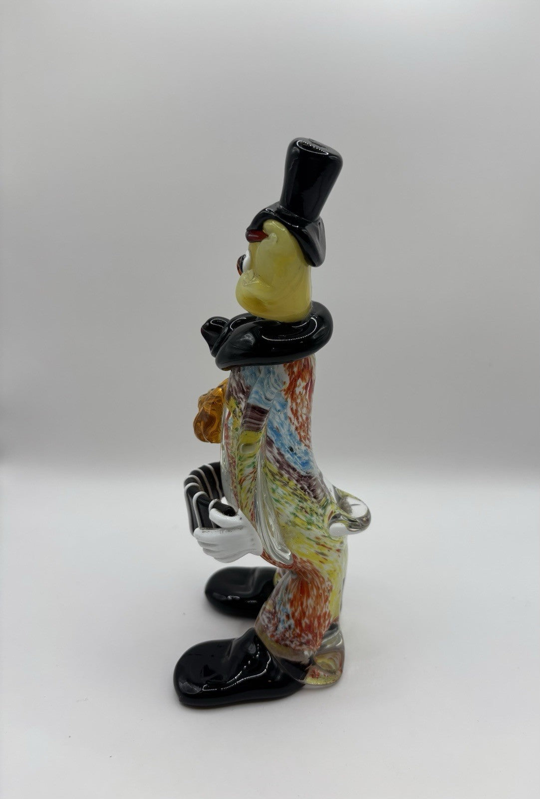 Murano Italy Glass Circus Clown Big Feet Top Hat 8 Inches