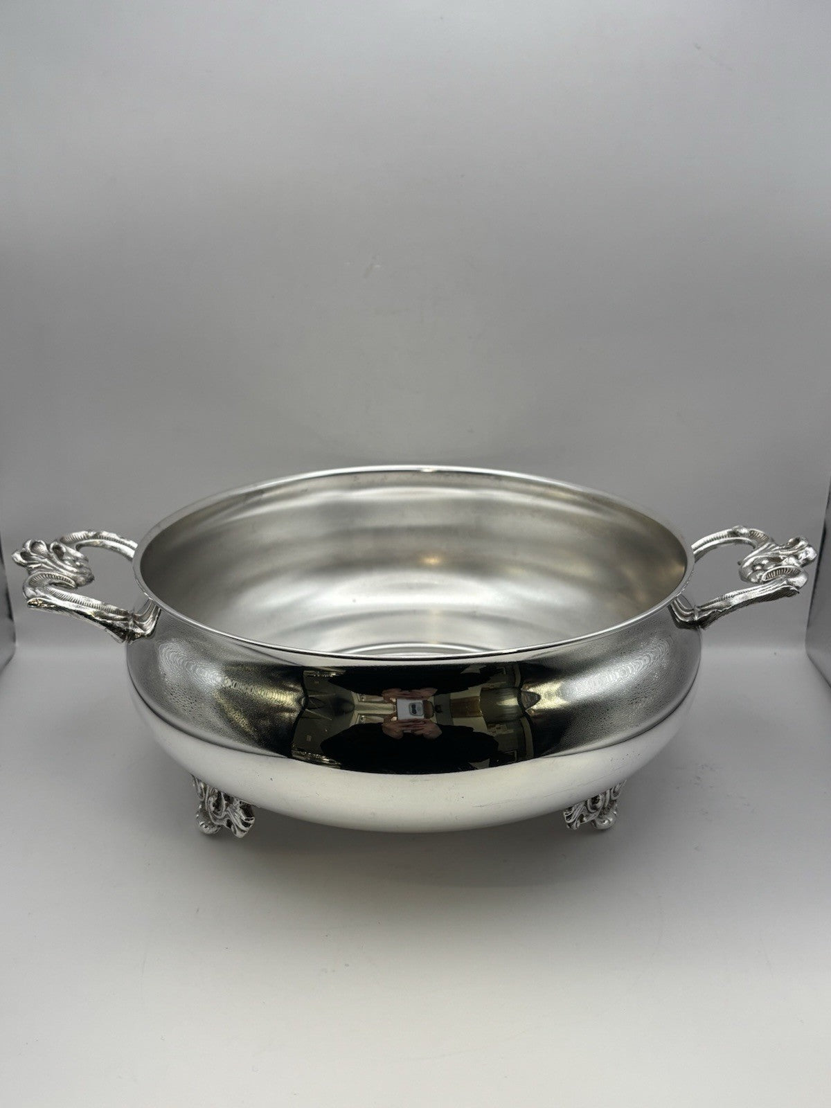 Vintage Silver Plated Casserole Dish Round No Lid