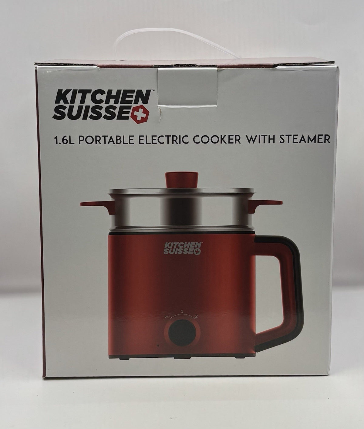 Kitchen Suisse 1.6L Portable Electric Cooker with Steamer