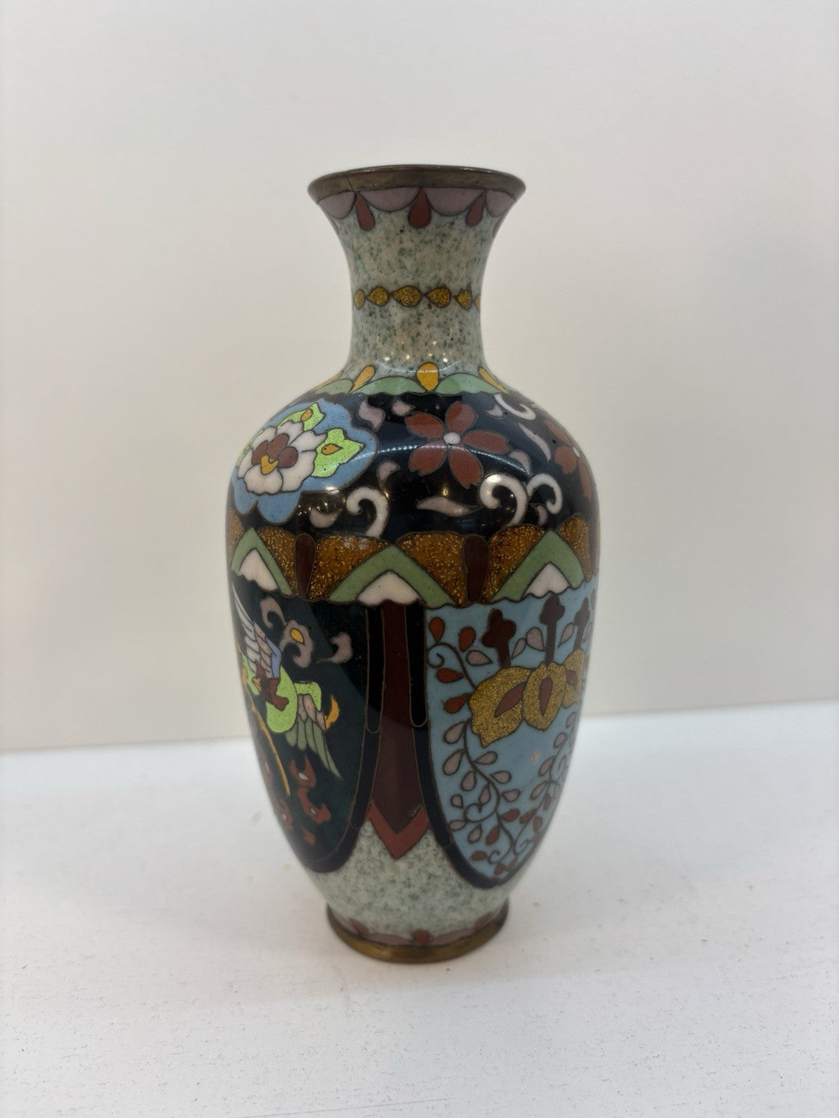 Antique Cloisonne Enamel Musen Vase 20th Century Japanese Chinese