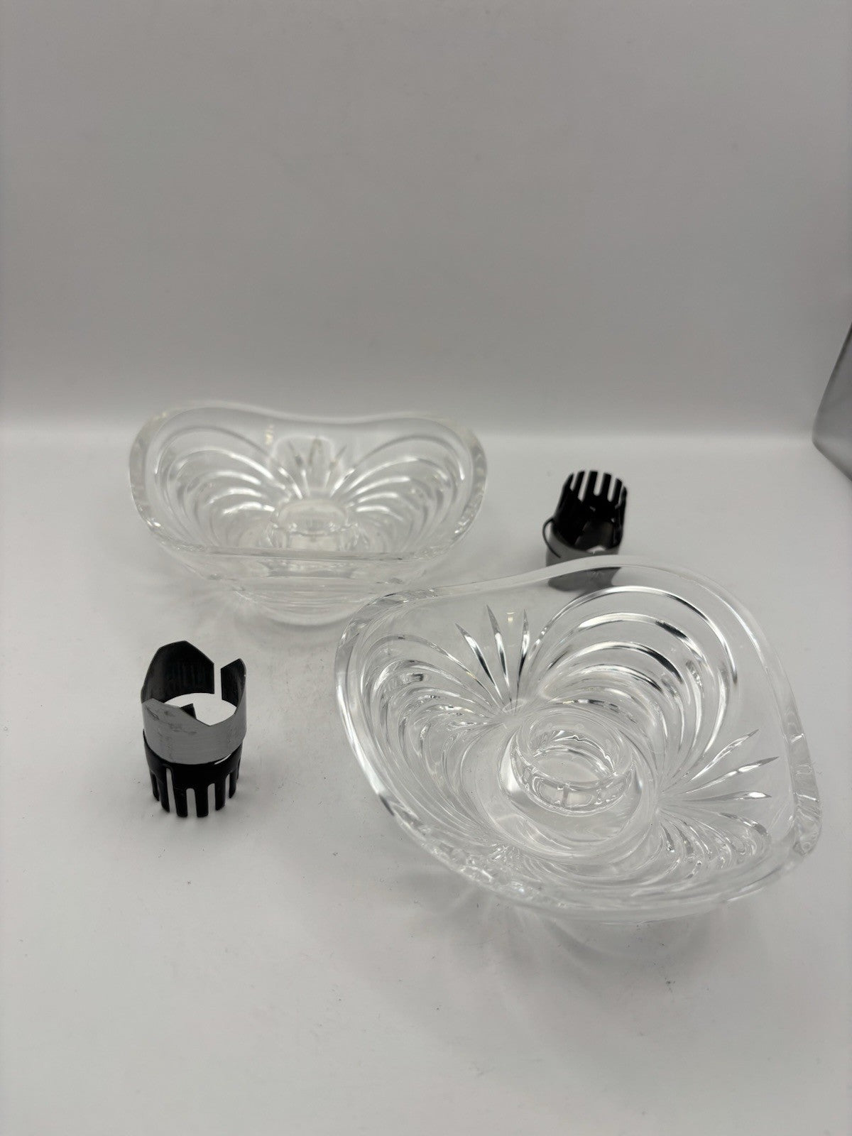 Royal Crystal Rock (RCR) Italy Aurea lead crystal taper candle holders