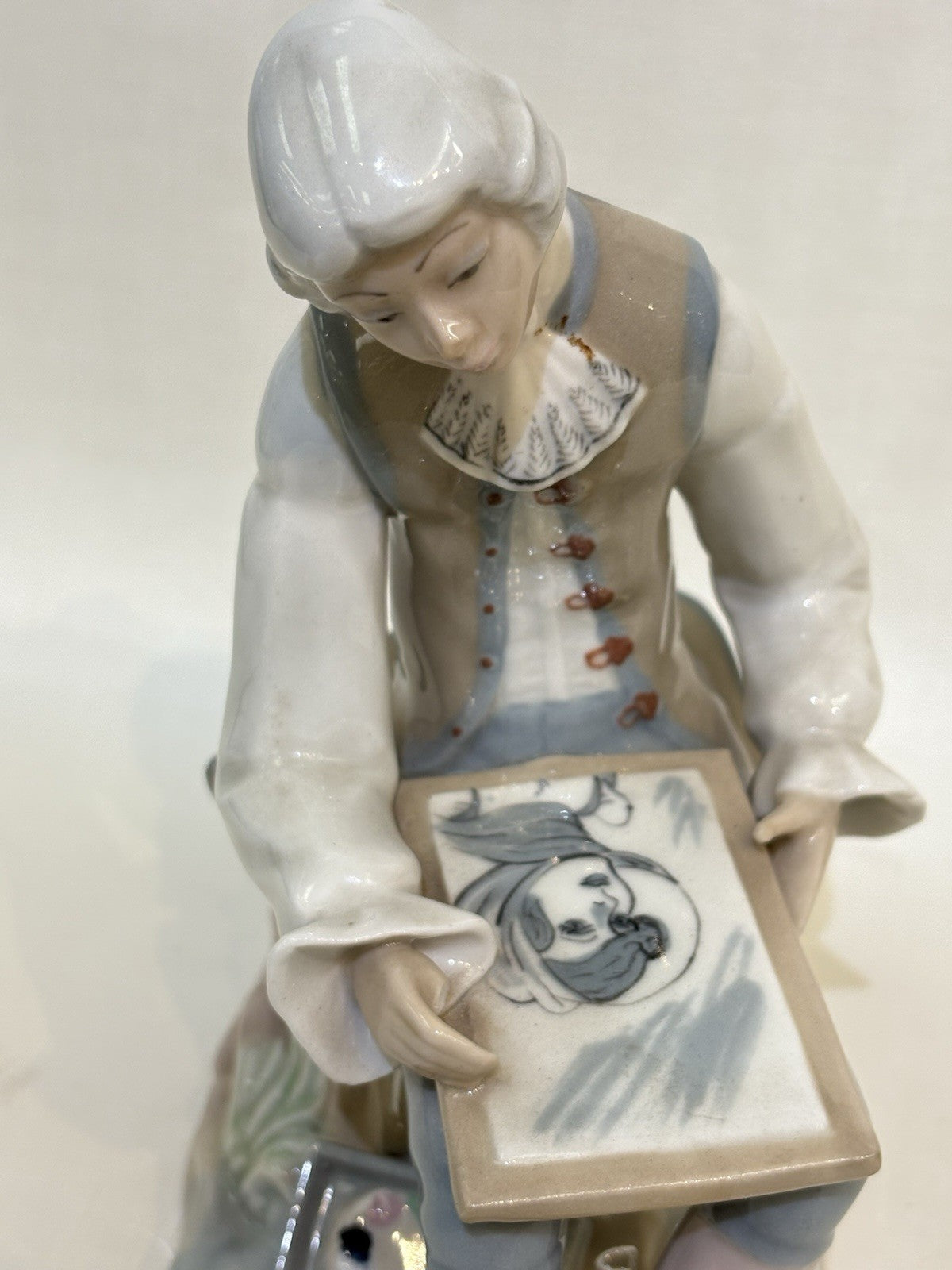 Casades Spain 'Painter' Porcelain Figurine Hand Painted, 9”