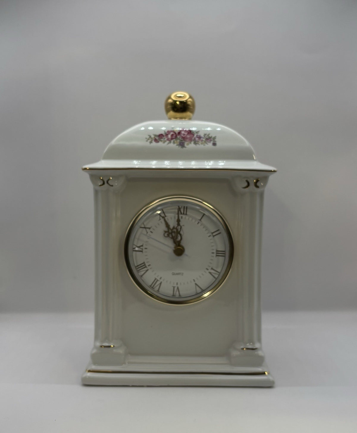 Vintage Paul Sebastián Desk Clock Floral Quartz Mantel 1993 Limited Edition New