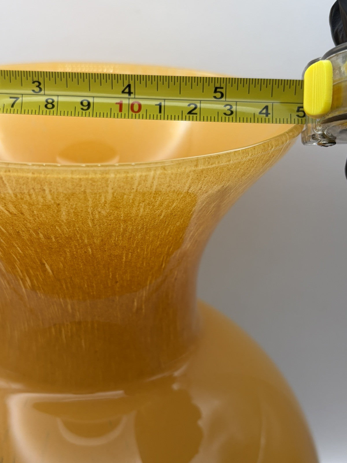 Maestri Vetrai hand-blown art glass vase featuring a warm amber tone