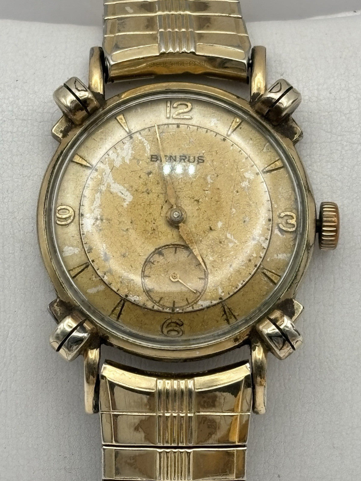 Vintage Benrus men's wristwatch 1950s 10K rolled gold plated case