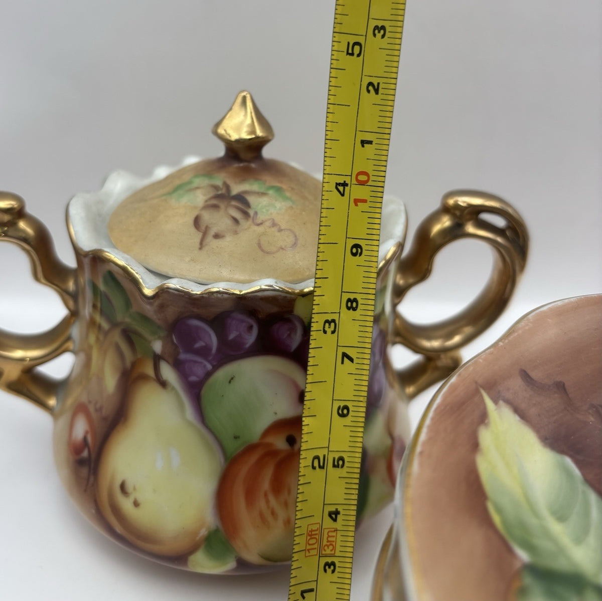 Lefton China Heritage Brown Fruit Tea Theme Set