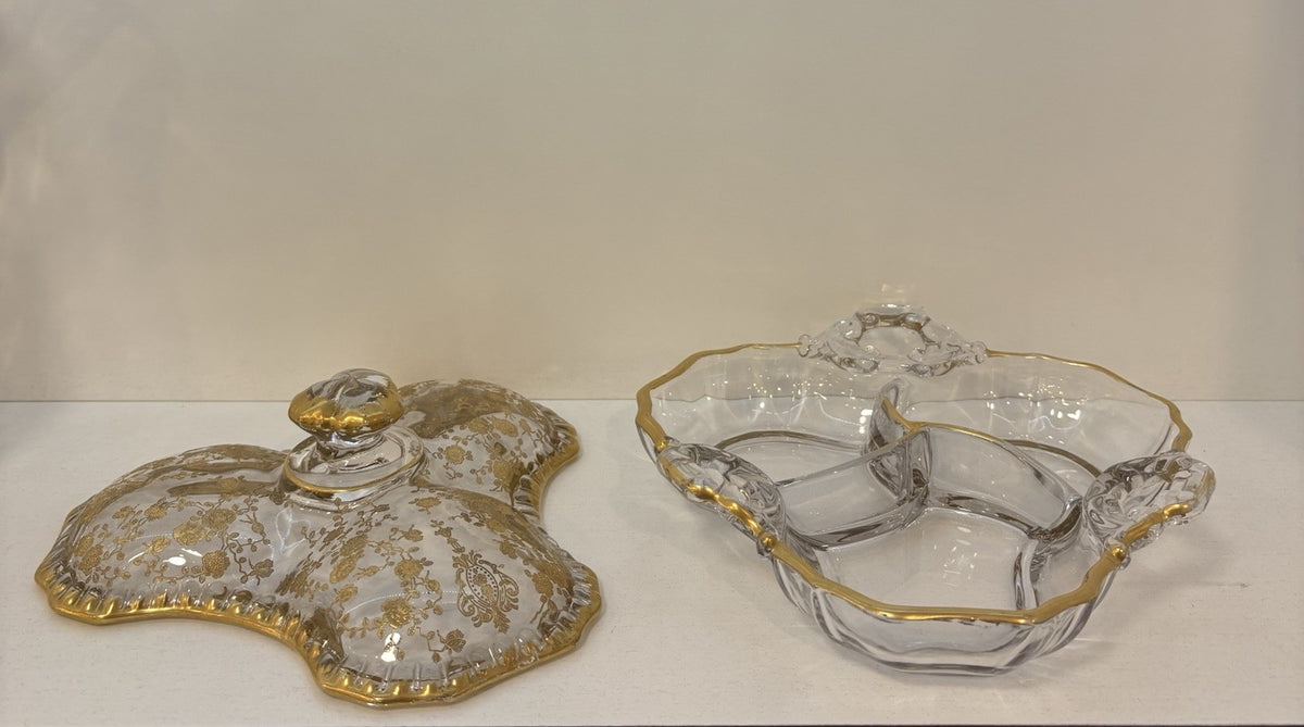 Candy Dish Cambridge Wildflower Pattern Clear Glass Bowl